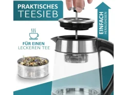 Outlet EO-650 Wasserkocher mit Temperatureinstellung und Teefilter 1,7 L Haushaltsgeräte