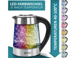 Ecosa Haushaltsgeräte<EO-600 Wasserkocher mit Temperatureinstellung
