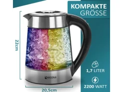 Ecosa Haushaltsgeräte<EO-600 Wasserkocher mit Temperatureinstellung