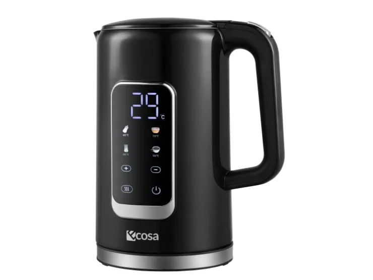 Sale Ecosa EO-693 Wasserkocher schwarz mit Temperatureinstellung 1,7 L