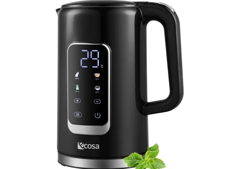 Sale Ecosa EO-693 Wasserkocher schwarz mit Temperatureinstellung 1,7 L