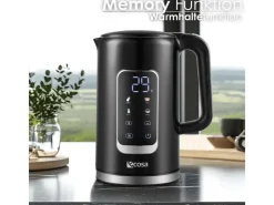 Sale Ecosa EO-693 Wasserkocher schwarz mit Temperatureinstellung 1,7 L