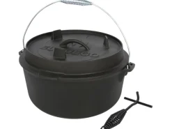 Hot Dutch-Oven Gusseisen 7,2 l Deckel 1,8 l Schwarz Herde