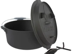 Hot Dutch-Oven Gusseisen 7,2 l Deckel 1,8 l Schwarz Herde