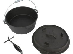 Hot Dutch-Oven Gusseisen 7,2 l Deckel 1,8 l Schwarz Herde