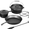 EL Fuego Töpfe<Dutch-Oven-Set Gusseisen 5-tlg. Schwarz