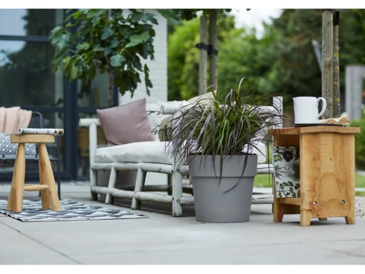 Elho Töpfe<Blumentopf Vibia Straight Ø 25 cm x 23 cm Living Beton Betongrau
