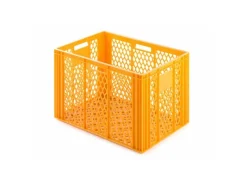 Sale Eurobehälter Bäcker- und Konditorenkasten HxBxT 42,1 x 40 x 60 85 Liter Gelb-Orange Brötchenkiste Sstapelbare Bäckerkiste Vorratsbehälter
