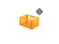 PROREGAL Vorratsdosen<Eurobehälter Bäcker- und Konditorenkasten HxBxT 34,9 x 40 x 60 70 Liter Gelb-Orange Brötchenkiste Sstapelbare Bäckerkiste