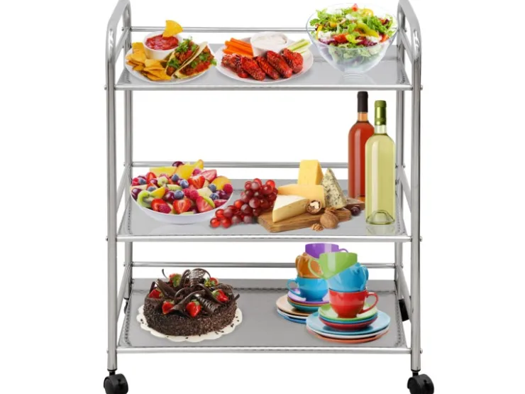 eyepower Servierwagen|Küchenhelfer<Servierwagen mit 3 Etagen 60 x 35 x 77 cm