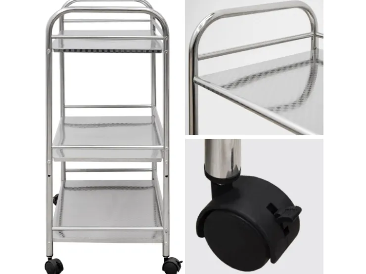 eyepower Servierwagen|Küchenhelfer<Servierwagen mit 3 Etagen 60 x 35 x 77 cm