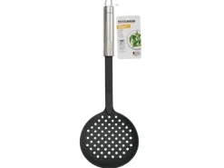 Best Abseihlöffel mit Ovalgriff 33 cm Silber-Schwarz Küchenhelfer