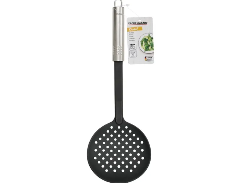 Best Abseihlöffel mit Ovalgriff 33 cm Silber-Schwarz Küchenhelfer