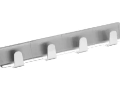 Clearance Fackelmann Klebehakenleiste 4-fach Edelstahl 16 cm x 2,6 cm x 1,7 cm Silber