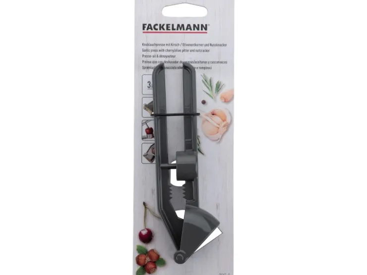 Sale Fackelmann Knoblauchpresse 3-in-1 Dunkelgrau Alu