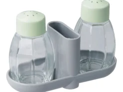 Salz-und Pfefferstreuer Menage Eco 45 ml Lichtgrau-Mintgrün 3-teilig Küchenhelfer