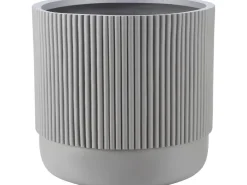 Töpfe<Fiberglas Pflanzentopf Ø 36 cm x 36 cm Hellgrau