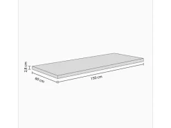 Best Flex-Well Arbeitsplatte Melliert 150,5 cm x 60 cm x 2,8 cm Beige