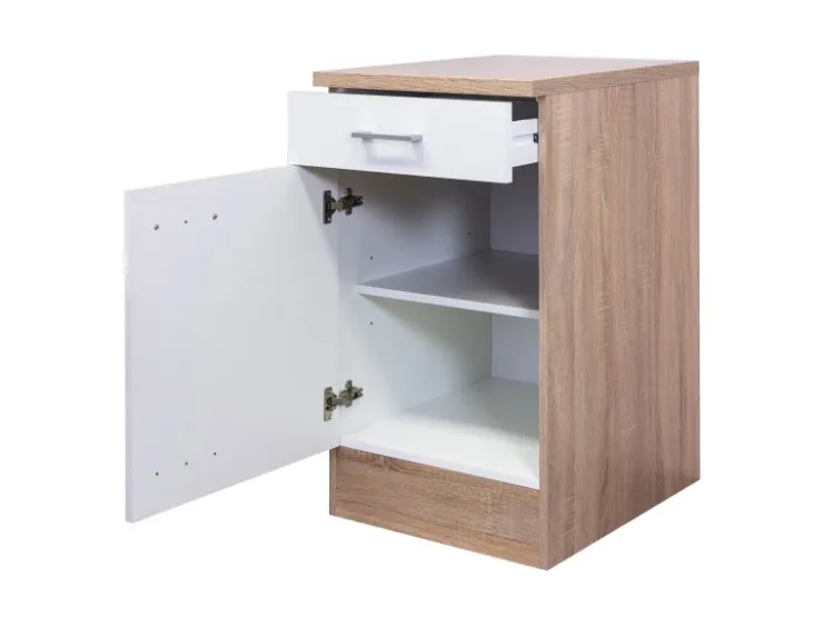 Flex-Well Classic Single-Küchen|Einbauküchen<Büroküche Florida 210 cm Weiß-Sonoma Eiche