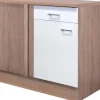 Hot Flex-Well Classic Küchen-Eck-Unterschrank Florida 110 x 60 cm Weiß-Sonoma Eiche