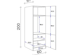 Discount Küchen-Geräteumbauschrank Lucca 60 cm Weiß Gefrierschränke|Küchenschränke