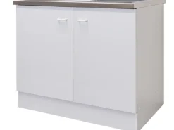 Küchen-Komplettspüle 100 x 50 cm Speed Weiß mit Auflagespüle Küchenschränke