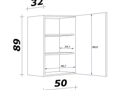 Online Flex-Well Classic Küchen-Oberschrank Florida 50 cm x 89 cm Sonoma Eiche