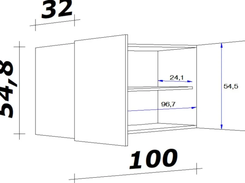 Clearance Küchen-Oberschrank 100 cm Oslo Sonoma Eiche Küchenschränke