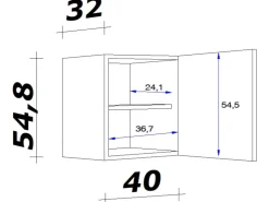 Best Flex-Well Classic Küchen-Oberschrank Wito 40 cm Weiß