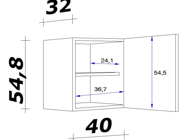 Best Flex-Well Classic Küchen-Oberschrank Wito 40 cm Weiß