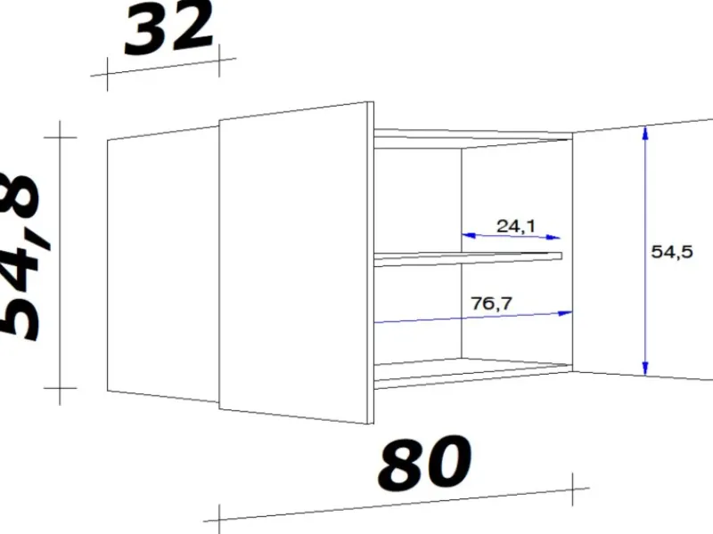 Best Küchen-Oberschrank Florida 80 cm x 55 cm Sonoma Eiche Küchenschränke