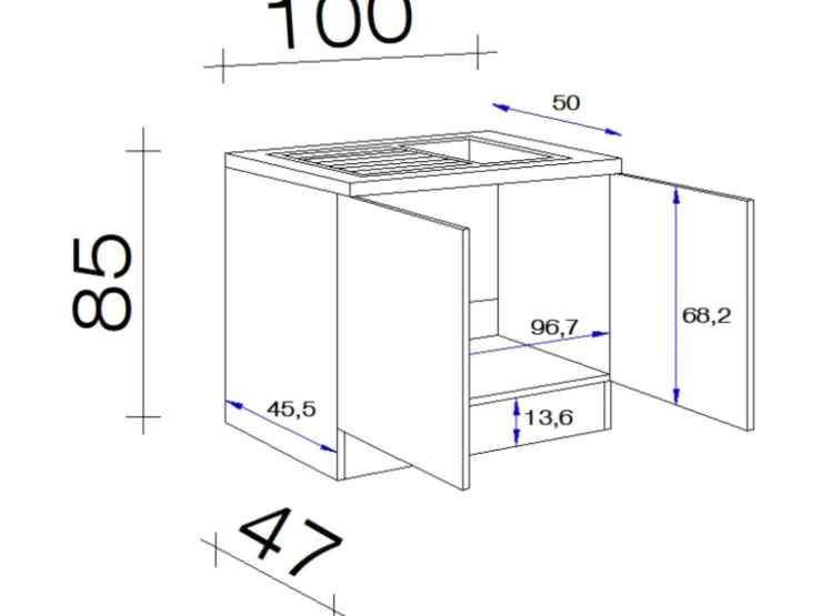 Sale Flex-Well Classic Küchen-Spülenunterschrank Speed 100 cm Weiß