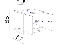 Sale Küchen-Spülenunterschrank Nano 100 cm Nachbildung Küchenschränke