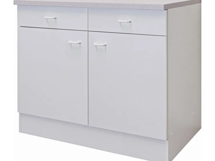 Flex-Well Classic Küchen-Unterschrank Speed 100 cm Weiß