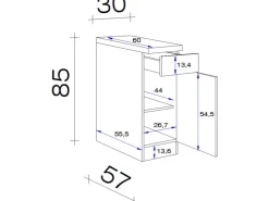 Flex-Well Classic Küchenschränke<Küchen-Unterschrank Nano 30 cm Buche Nachbildung