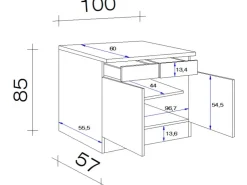 Flex-Well Classic Küchen-Unterschrank Nano 100 cm Buche Nachbildung