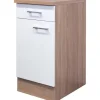 Flex-Well Classic Küchenschränke<Küchen-Unterschrank Florida 40 cm Weiß-Sonoma Eiche