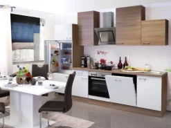 Outlet Flex-Well Classic Küchenzeile Florida 280 cm Sonoma Eiche-Weiß-Sonoma Eiche