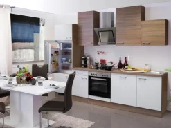 Outlet Flex-Well Classic Küchenzeile Florida 280 cm Sonoma Eiche-Weiß-Sonoma Eiche