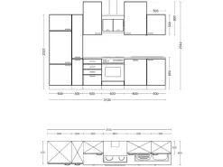 New Küchenzeile Florida 310 cm Weiß - Sonoma Eiche Kühlschränke|Winkelküchen
