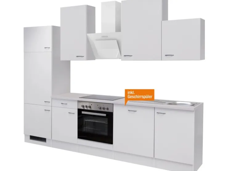 Clearance Flex-Well Classic Küchenzeile Wito 280 cm Weiß