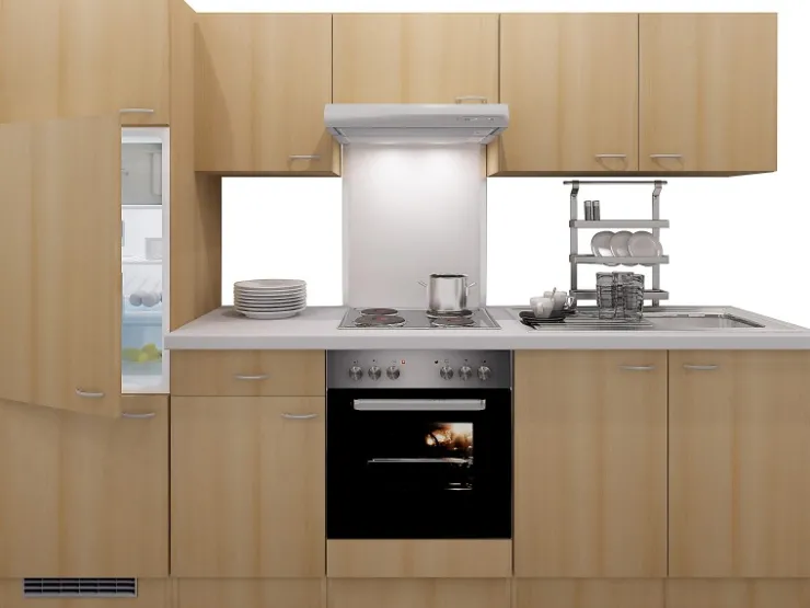 Hot Flex-Well Classic Küchenzeile Nano 270 cm Buche Nachbildung