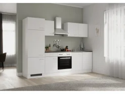 New Küchenzeile Lucca 270 cm Weiß matt - Caledonia Herde|Kühlschränke