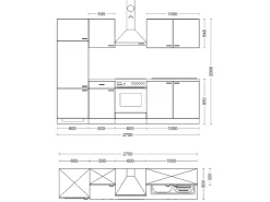 Flex-Well Classic Küchenzeile Nano 270 cm Buche