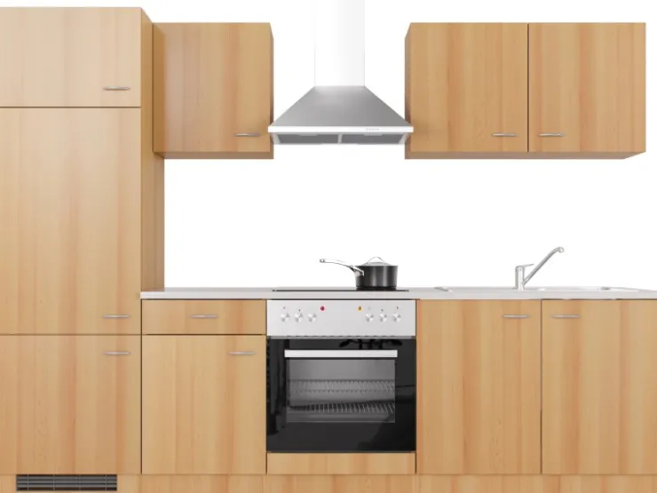 Flex-Well Classic Küchenzeile Nano 270 cm Buche