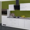 Discount Küchenzeile Lucca 270 cm Weiß Kühlschränke|Kochfelder