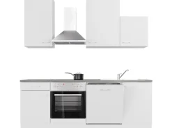 Flex-Well Classic Einbauküchen|Küchenschränke<Küchenzeile Lucca 220 cm Weiß matt - Caledonia