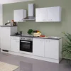 Flex-Well Classic Einbauküchen|Kühlschränke<Küchenzeile Lucca 270 cm Weiß matt