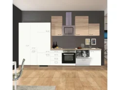 Sale Flex-Well Classic Küchenzeile Florida 360 cm Weiß Matt - Sonoma Eiche