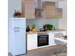 Outlet Flex-Well Classic Küchenzeile Florida 220 cm Sonoma Eiche-Weiß-Sonoma Eiche